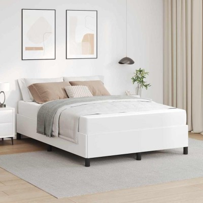 Estructura de cama con colchón con colchón Blanco 140 x 200 cm