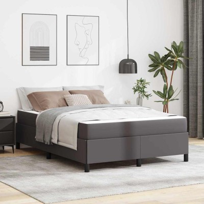 Estructura de cama con colchón con colchón Gris 140 x 200 cm