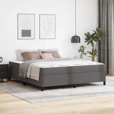 Estructura de cama con colchón con colchón Gris 180 x 200 cm