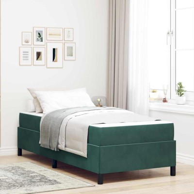 Estructura de cama Verde oscuro, Verde y Blanco 80 x 200 cm