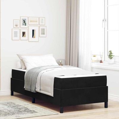 Estructura de cama Negro y Blanco y Negro 90 x 200 cm