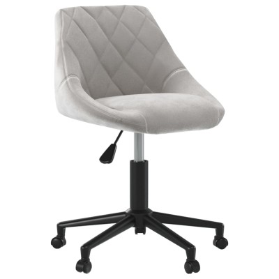 Silla de comedor giratoria de terciopelo gris claro