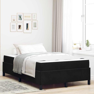 Estructura de cama Negro y Blanco 120 x 190 cm Terciopelo