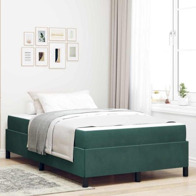 Estructura de cama Verde oscuro, Verde y Blanco 120 x 200 cm
