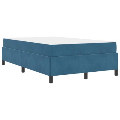 Estructura de cama Azul oscuro y blanco 120 x 200 cm Terciopelo