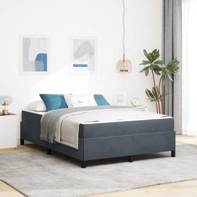 Estructura de cama Blanco, Gris oscuro y Gris 140 x 190 cm