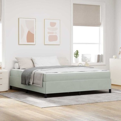 Estructura de cama Gris claro, Gris y Blanco 180 x 200 cm
