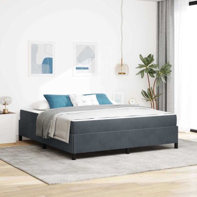 Estructura de cama Gris oscuro, Gris y Blanco 180 x 200 cm