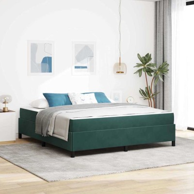 Estructura de cama Verde oscuro y blanco 180 x 200 cm