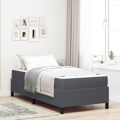 Estructura de cama Gris oscuro 90 x 200 cm Telas de pana
