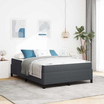 Estructura de cama Gris oscuro 140 x 200 cm Telas de pana