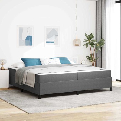 Estructura de cama Gris claro 200 x 200 cm Telas de pana