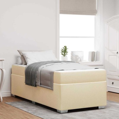 Estructura de cama Crema 80 x 200 cm tela