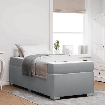 Estructura de cama Gris claro 90 x 200 cm tela