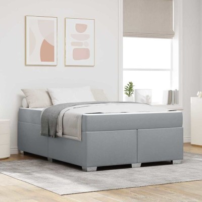 Estructura de cama Gris claro 140 x 200 cm tela