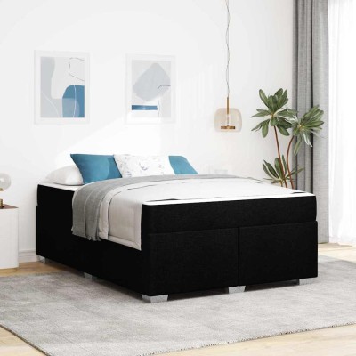 Estructura de cama Negro 140 x 200 cm tela