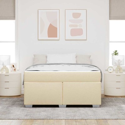 Estructura de cama Crema 160 x 200 cm tela