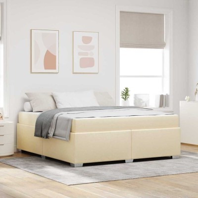 Estructura de cama Crema 180 x 200 cm tela