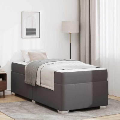 Estructura de cama Gris 80 x 200 cm Cuero sintético