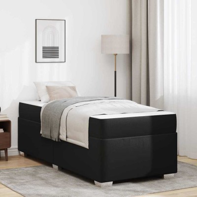 Estructura de cama Negro 100 x 200 cm Cuero sintético