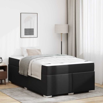 Estructura de cama Negro 120 x 190 cm Cuero sintético