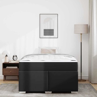 Estructura de cama Negro 120 x 200 cm Cuero sintético