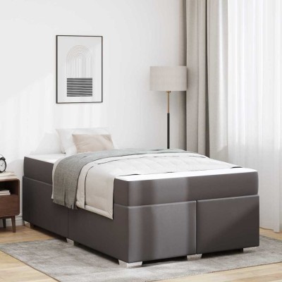 Estructura de cama Gris 120 x 200 cm Cuero sintético