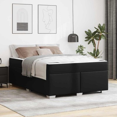 Estructura de cama Negro 160 x 200 cm Cuero sintético
