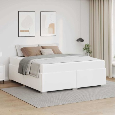 Estructura de cama Blanco 160 x 200 cm Cuero sintético
