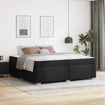 Estructura de cama Negro 200 x 200 cm Cuero sintético