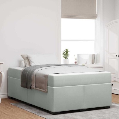 Estructura de cama con colchón Gris claro 120 x 200 cm
