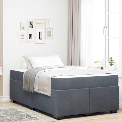 Estructura de cama con colchón Gris oscuro 120 x 200 cm