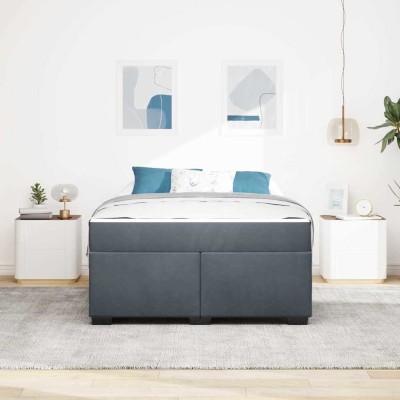 Estructura de cama con colchón Gris oscuro 140 x 200 cm