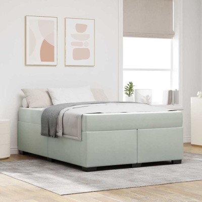Estructura de cama con colchón Gris claro 160 x 200 cm