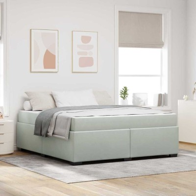Estructura de cama con colchón Gris claro 180 x 200 cm