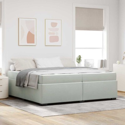 Estructura de cama Gris claro 200 x 200 cm Terciopelo