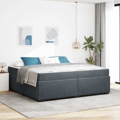 Estructura de cama Gris oscuro 200 x 200 cm Terciopelo