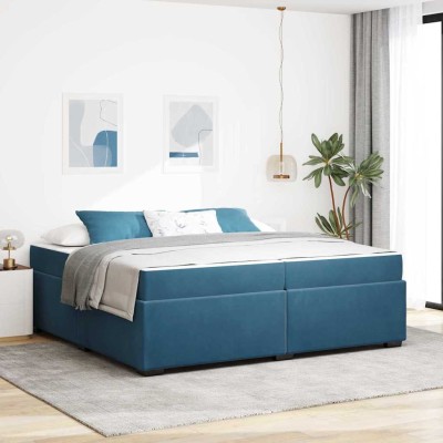 Estructura de cama Azul oscuro 200 x 200 cm Terciopelo