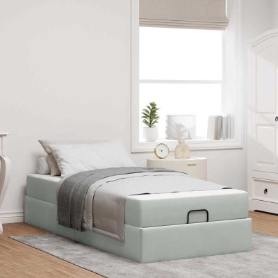Estructura de cama Gris claro 90 x 200 cm Terciopelo