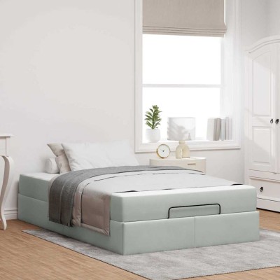 Estructura de cama Gris claro 120 x 200 cm Terciopelo