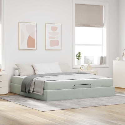 Estructura de cama Gris claro 180 x 200 cm Terciopelo
