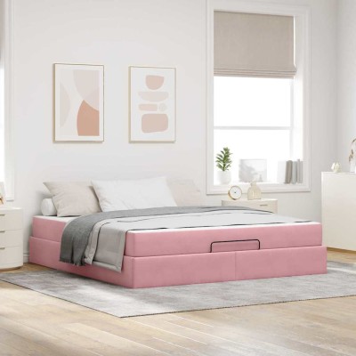 Estructura de cama Rosa 180 x 200 cm Terciopelo