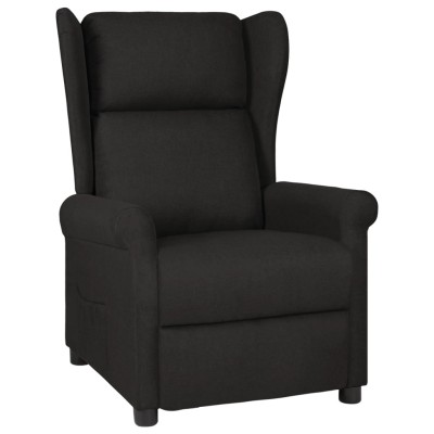 Sillón reclinable de tela negro