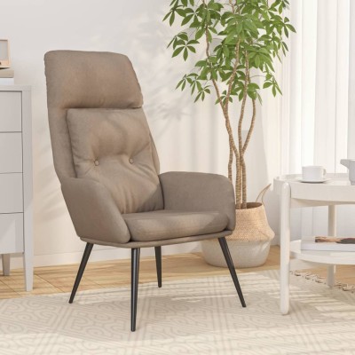 Sillón de relax de cuero sintético de ante gris taupe