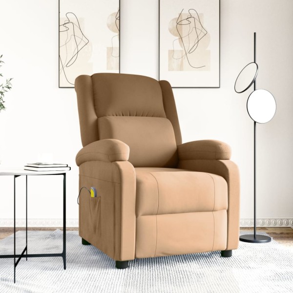 Sillón de masaje de terciopelo marrón
