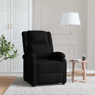 Sillón reclinable de tela negro