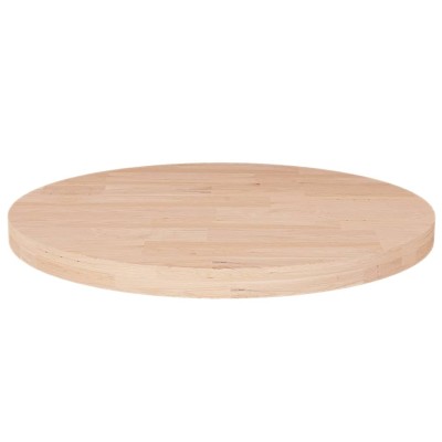 Superficie de mesa redonda madera de roble sin tratar Ø30x2,5cm
