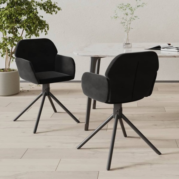 Sillas de comedor giratorias 2 uds terciopelo negro