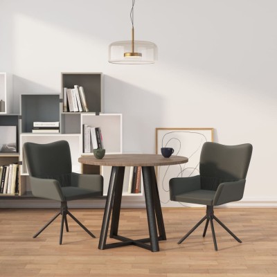 Sillas de comedor giratorias 2 unidades terciopelo gris oscuro