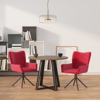 Sillas de comedor giratorias 2 unidades terciopelo rojo tinto